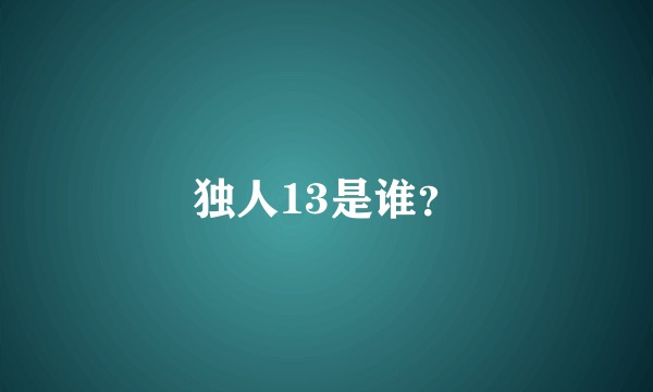 独人13是谁？