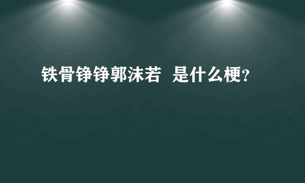 铁骨铮铮郭沫若  是什么梗？