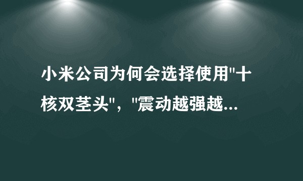 小米公司为何会选择使用