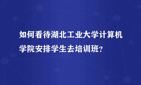 如何看待湖北工业大学计算机学院安排学生去培训班？
