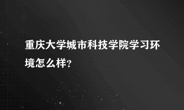 重庆大学城市科技学院学习环境怎么样？