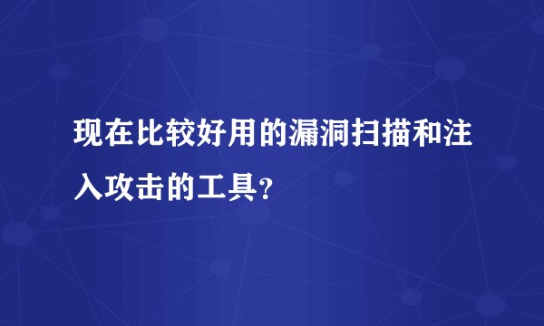 现在比较好用的漏洞扫描和注入攻击的工具？