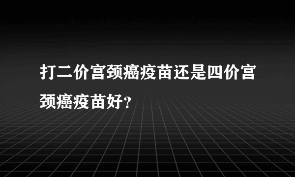 打二价宫颈癌疫苗还是四价宫颈癌疫苗好？