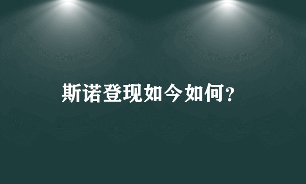 斯诺登现如今如何？