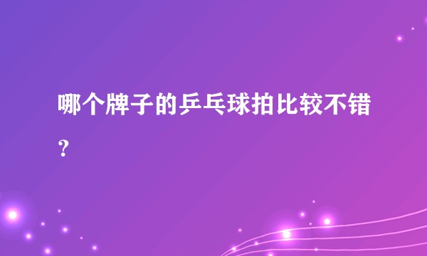 哪个牌子的乒乓球拍比较不错？