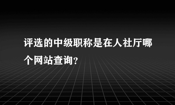 评选的中级职称是在人社厅哪个网站查询？
