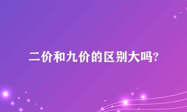 二价和九价的区别大吗?