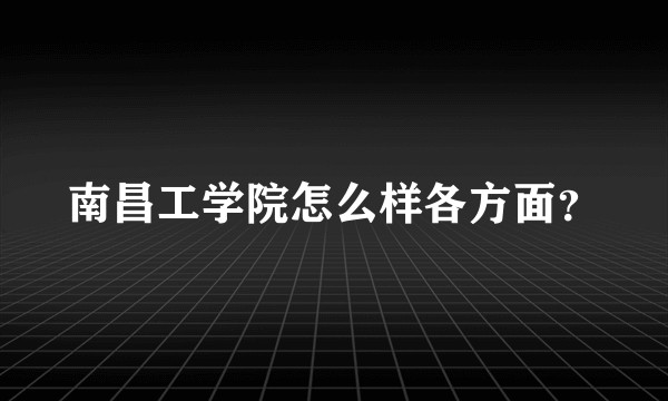 南昌工学院怎么样各方面？