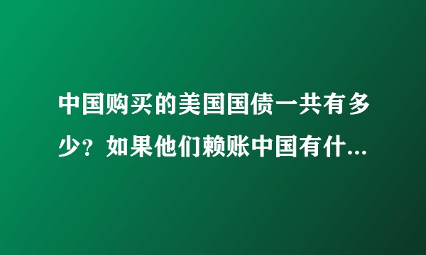 中国购买的美国国债一共有多少？如果他们赖账中国有什么措施？