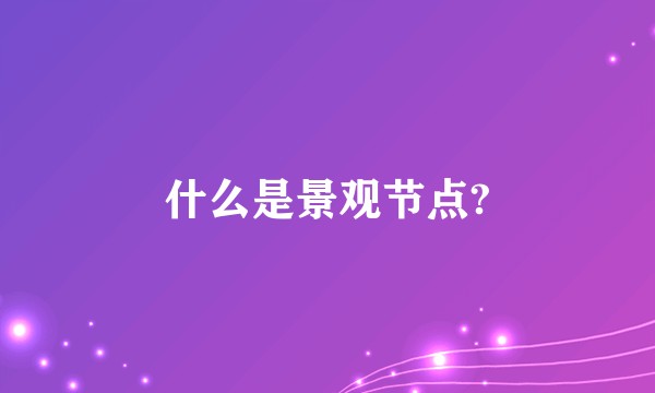 什么是景观节点?