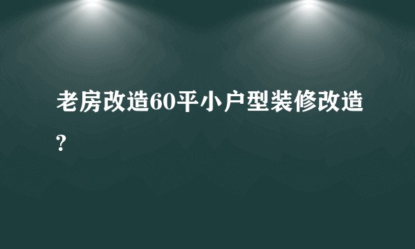 老房改造60平小户型装修改造?