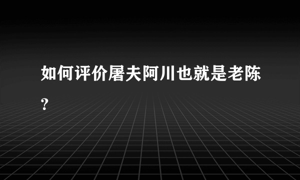 如何评价屠夫阿川也就是老陈？