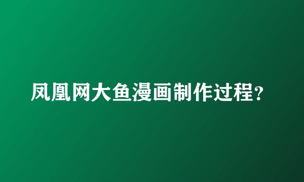 凤凰网大鱼漫画制作过程？