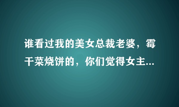 谁看过我的美女总裁老婆，霉干菜烧饼的，你们觉得女主角怎么样？