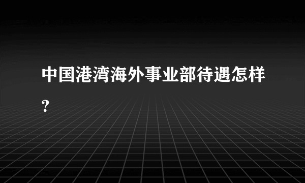 中国港湾海外事业部待遇怎样？