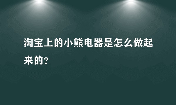 淘宝上的小熊电器是怎么做起来的？