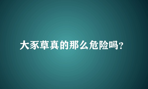 大豕草真的那么危险吗？