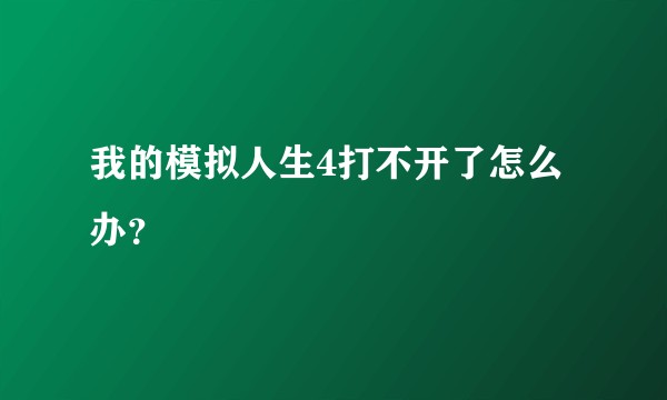 我的模拟人生4打不开了怎么办？