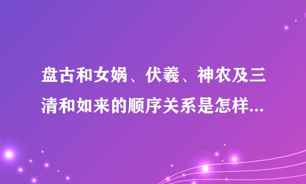 盘古和女娲、伏羲、神农及三清和如来的顺序关系是怎样的？我国神话主线是什么？