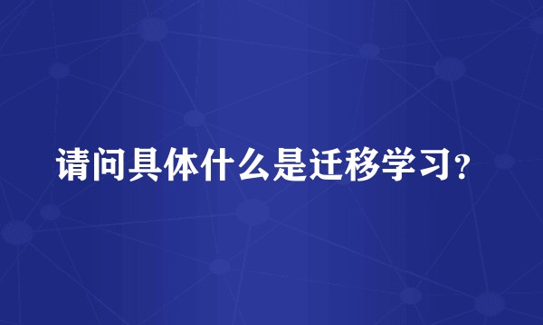 请问具体什么是迁移学习?