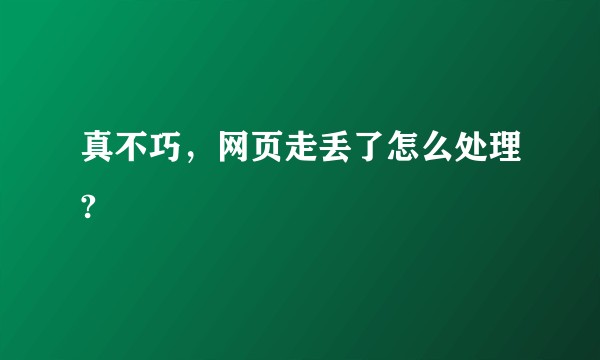 真不巧，网页走丢了怎么处理?