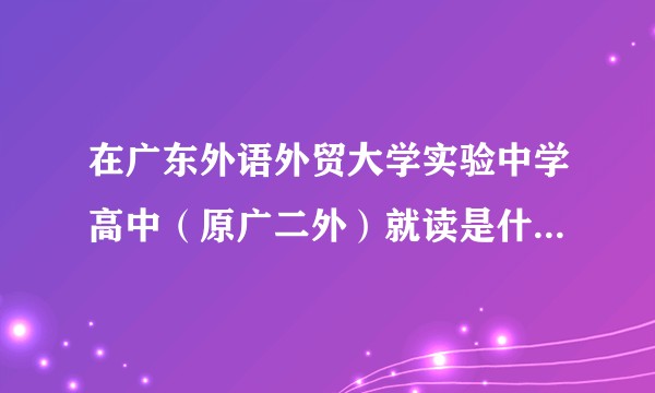在广东外语外贸大学实验中学高中（原广二外）就读是什么体验?