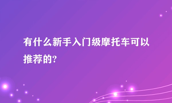 有什么新手入门级摩托车可以推荐的?