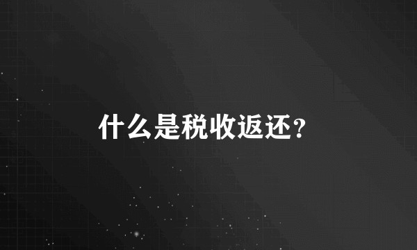 什么是税收返还？