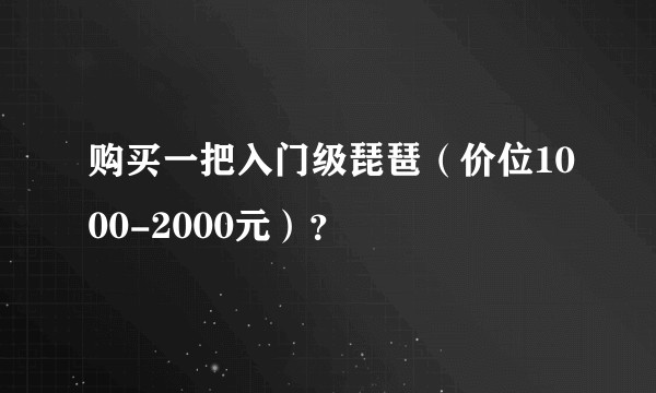 购买一把入门级琵琶(价位1000-2000元)?