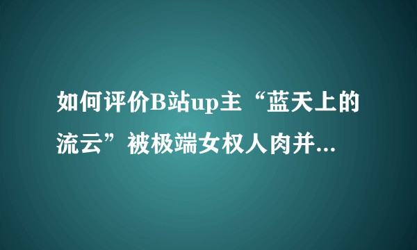 如何评价B站up主“蓝天上的流云”被极端女权人肉并被围殴？