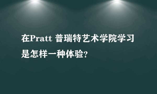在Pratt 普瑞特艺术学院学习是怎样一种体验？