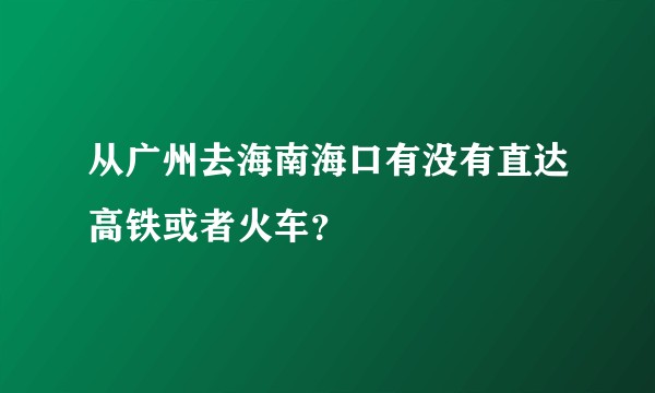 从广州去海南海口有没有直达高铁或者火车？