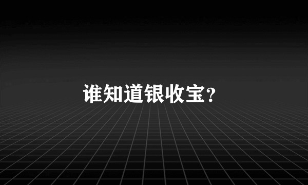 谁知道银收宝？