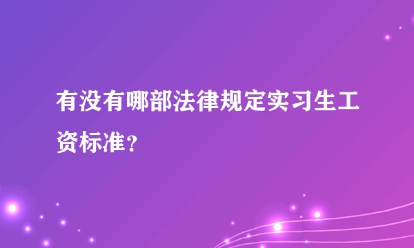 有没有哪部法律规定实习生工资标准？