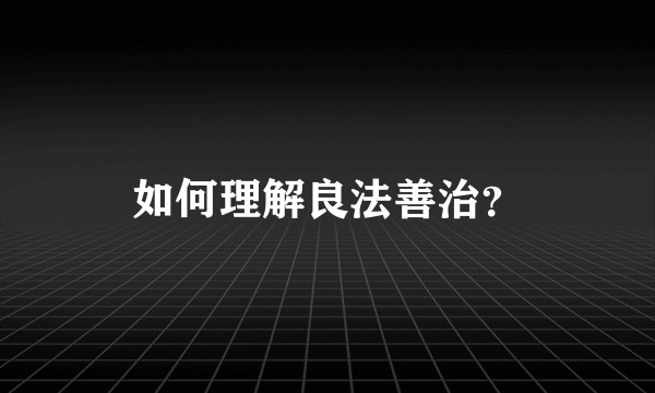 如何理解良法善治？