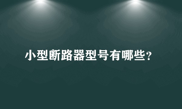 小型断路器型号有哪些？