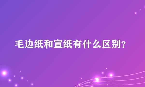 毛边纸和宣纸有什么区别？