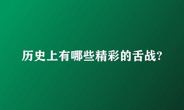 历史上有哪些精彩的舌战?