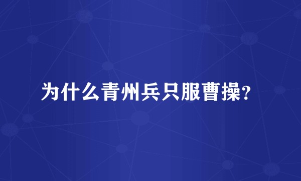 为什么青州兵只服曹操？