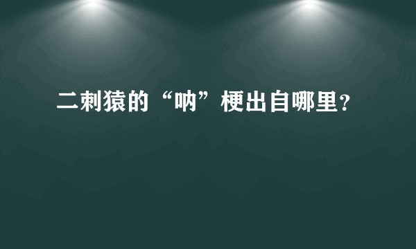 二刺猿的“呐”梗出自哪里？