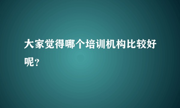 大家觉得哪个培训机构比较好呢？