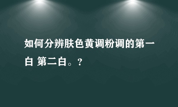 如何分辨肤色黄调粉调的第一白 第二白。？