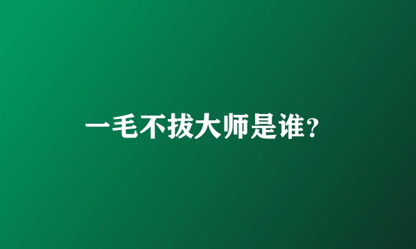 一毛不拔大师是谁？