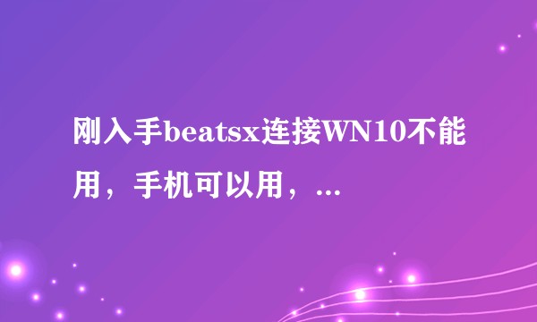 刚入手beatsx连接WN10不能用，手机可以用，求助！蓝牙适配器是胜为USB4.0，怎么办？