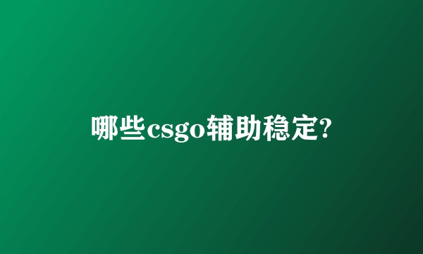 哪些csgo辅助稳定?