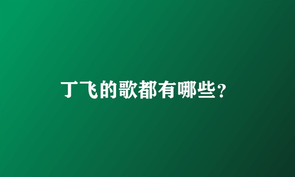丁飞的歌都有哪些？