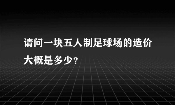 请问一块五人制足球场的造价大概是多少？