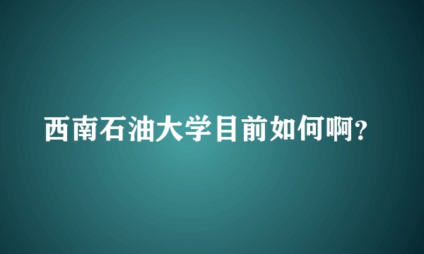西南石油大学目前如何啊？