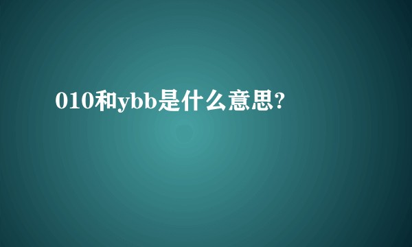 010和ybb是什么意思?