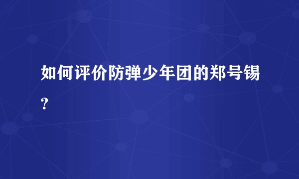 如何评价防弹少年团的郑号锡？